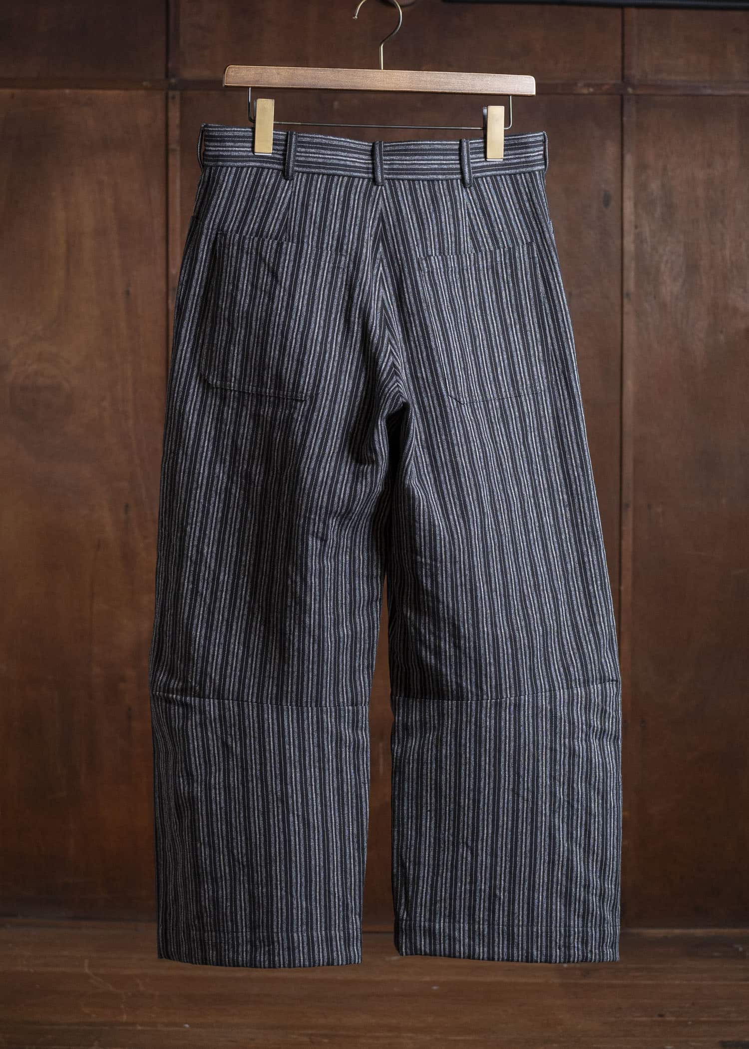 unkruid inmo trousers black striped heavy coutil