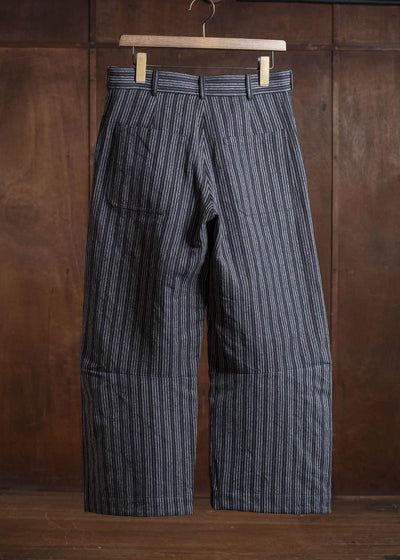 unkruid inmo trousers black striped heavy coutil