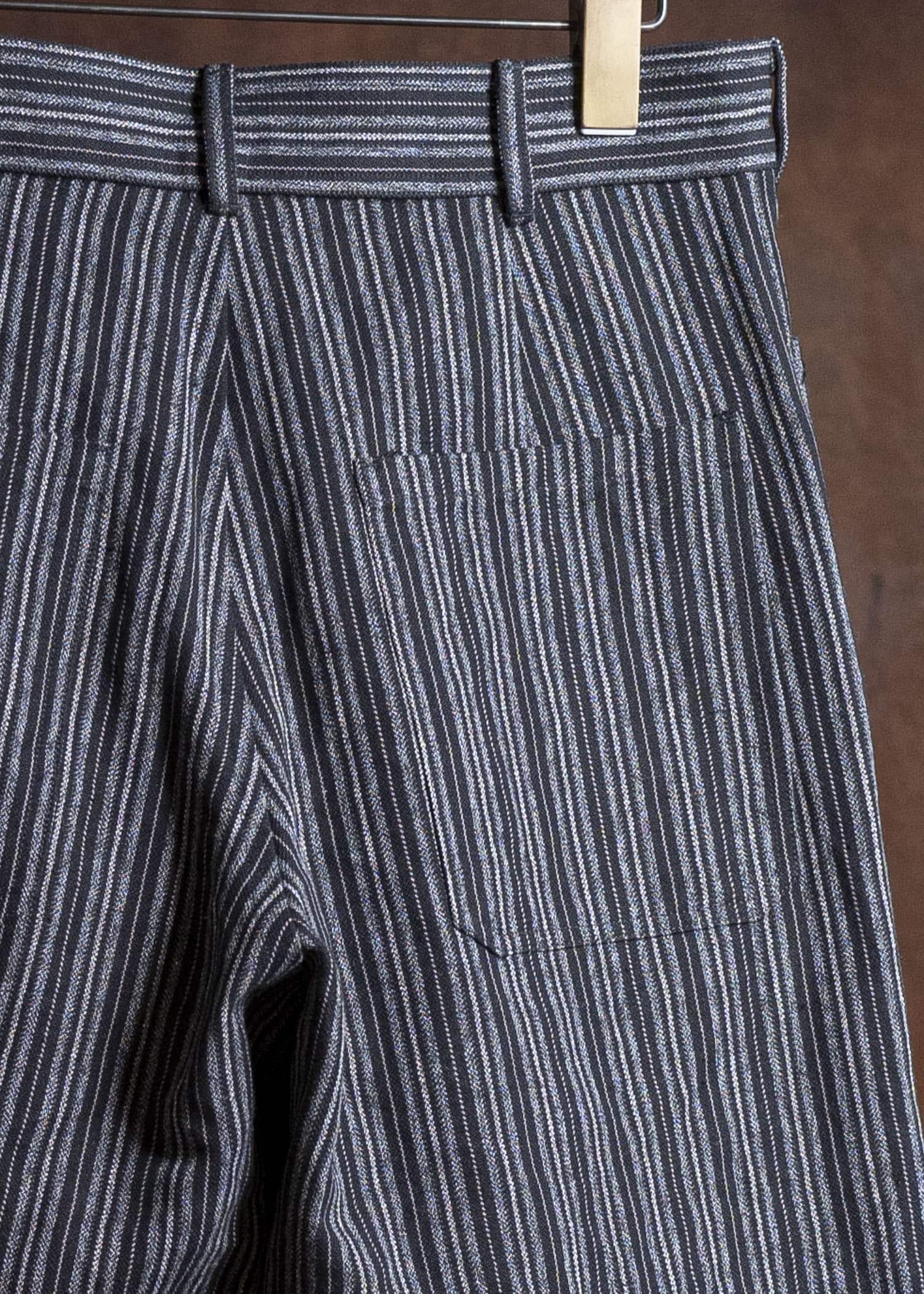 unkruid inmo trousers black striped heavy coutil