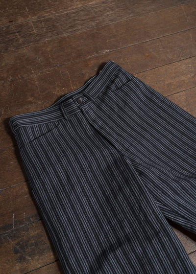 unkruid inmo trousers black striped heavy coutil