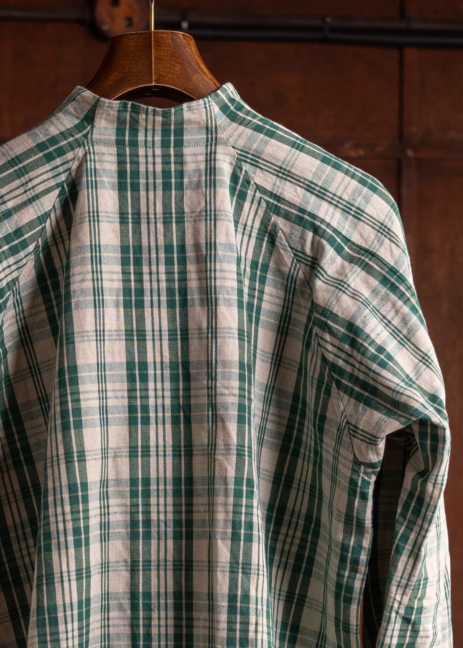 unkruid Stand Collar Shirt Green kelsch cloth