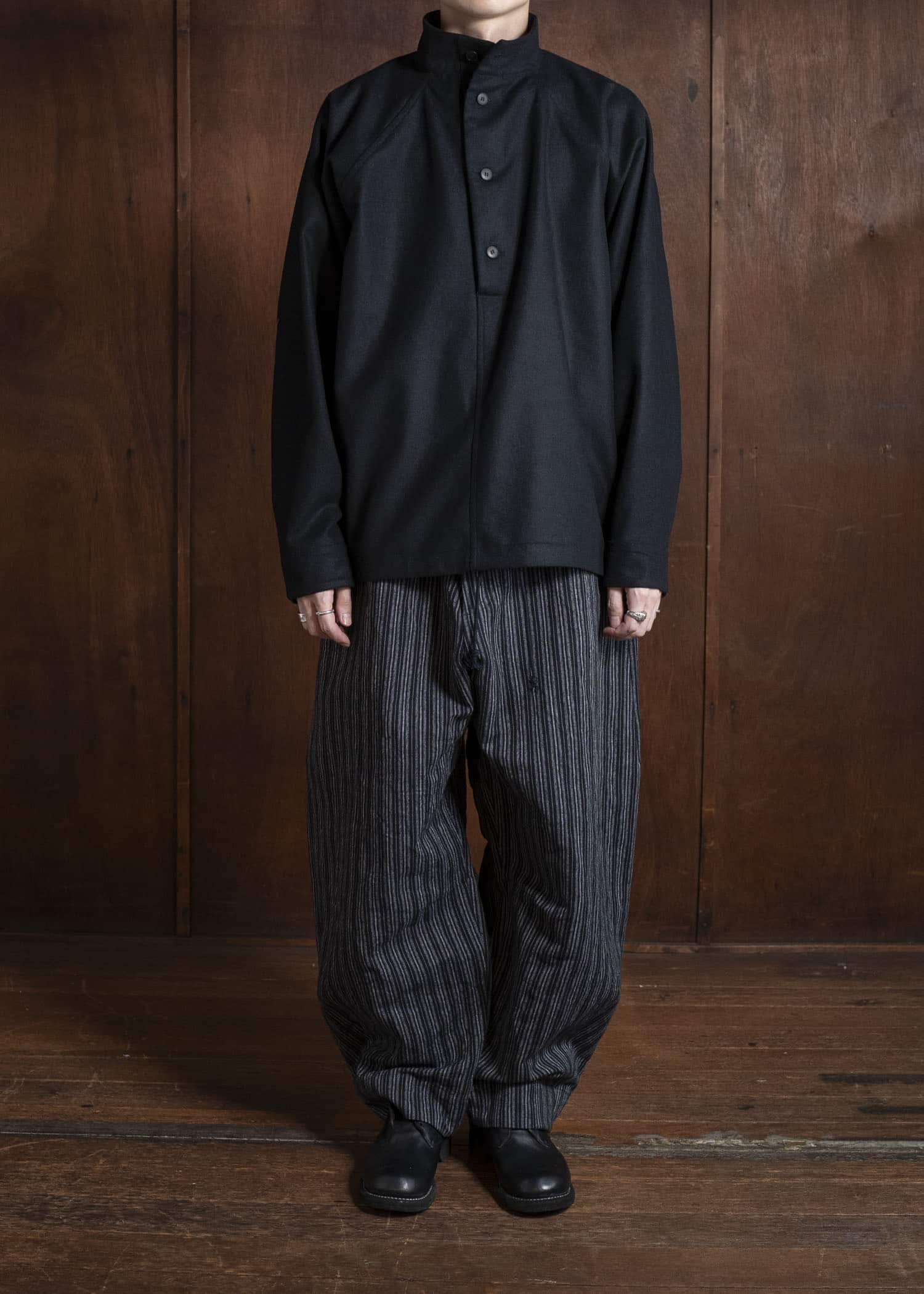 unkruid baggy pants black striped heavy coutil