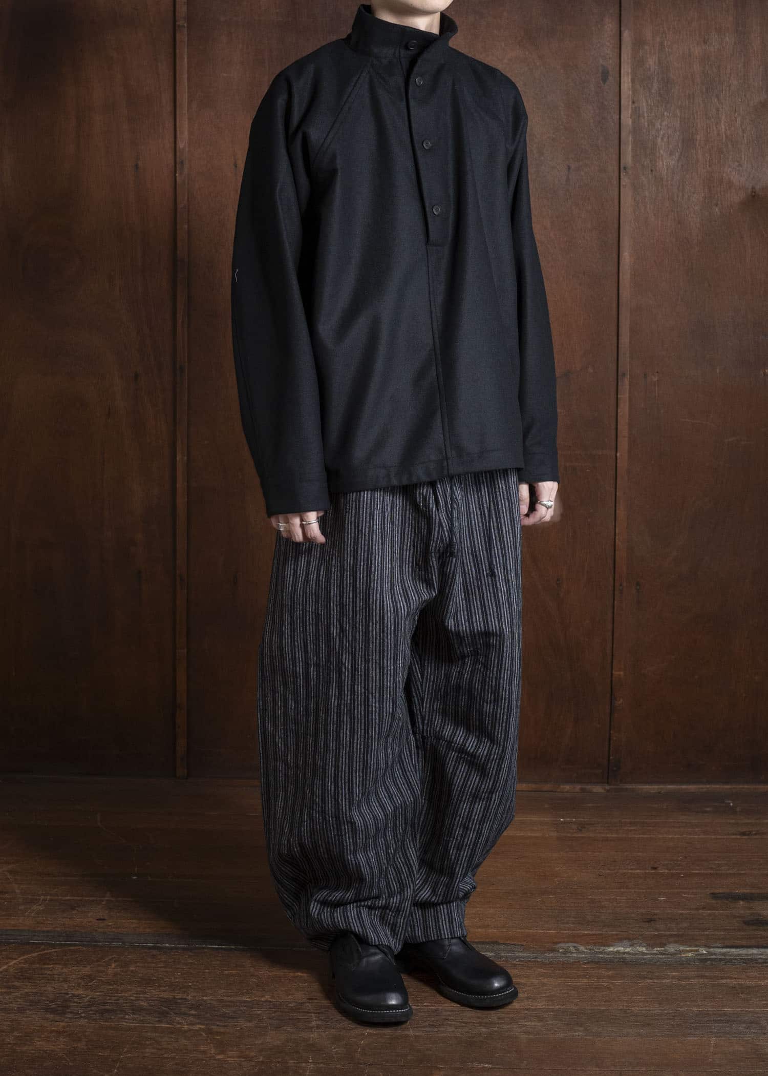 unkruid baggy pants black striped heavy coutil
