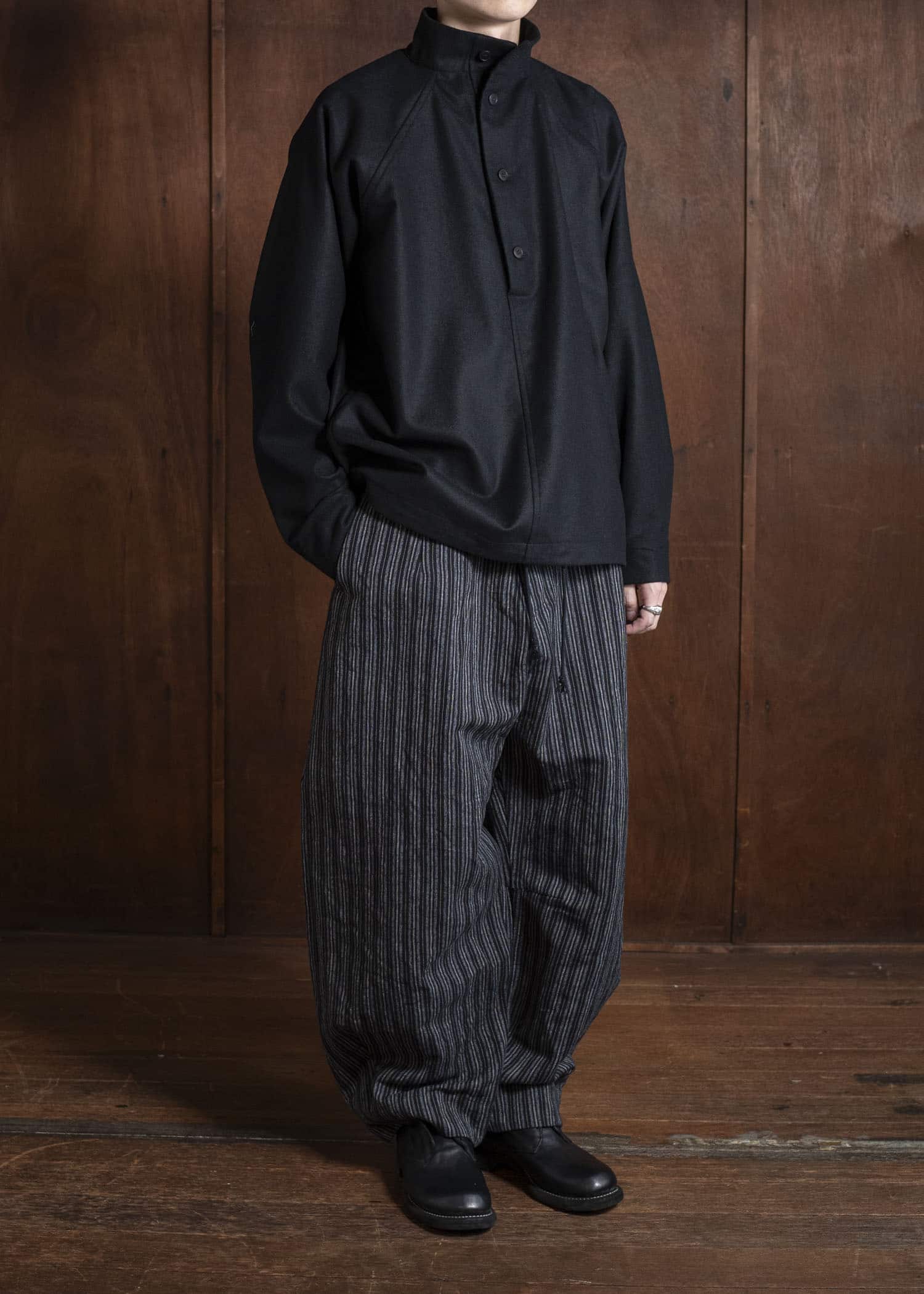 unkruid baggy pants black striped heavy coutil