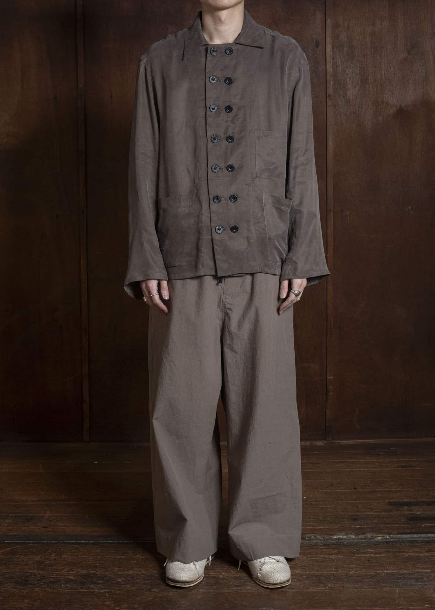 Peng Tai Waist Drawstring Pants Mossy Brown PS26M13-3