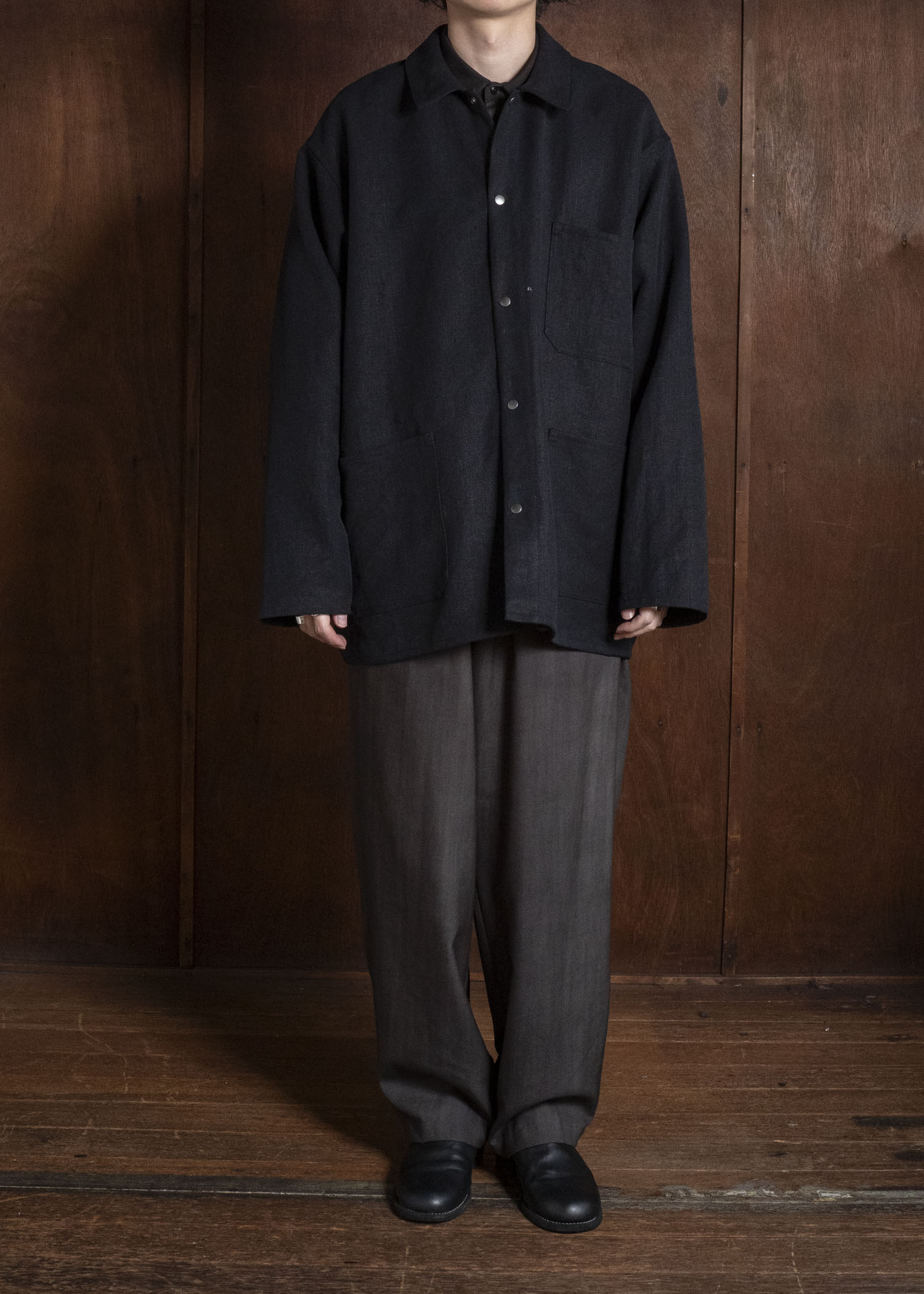 YOKO SAKAMOTO YS-26AW-58-CHARCOAL GRAY × GRAY Relax Easy Pants CHARCOAL GRAY × GRAY