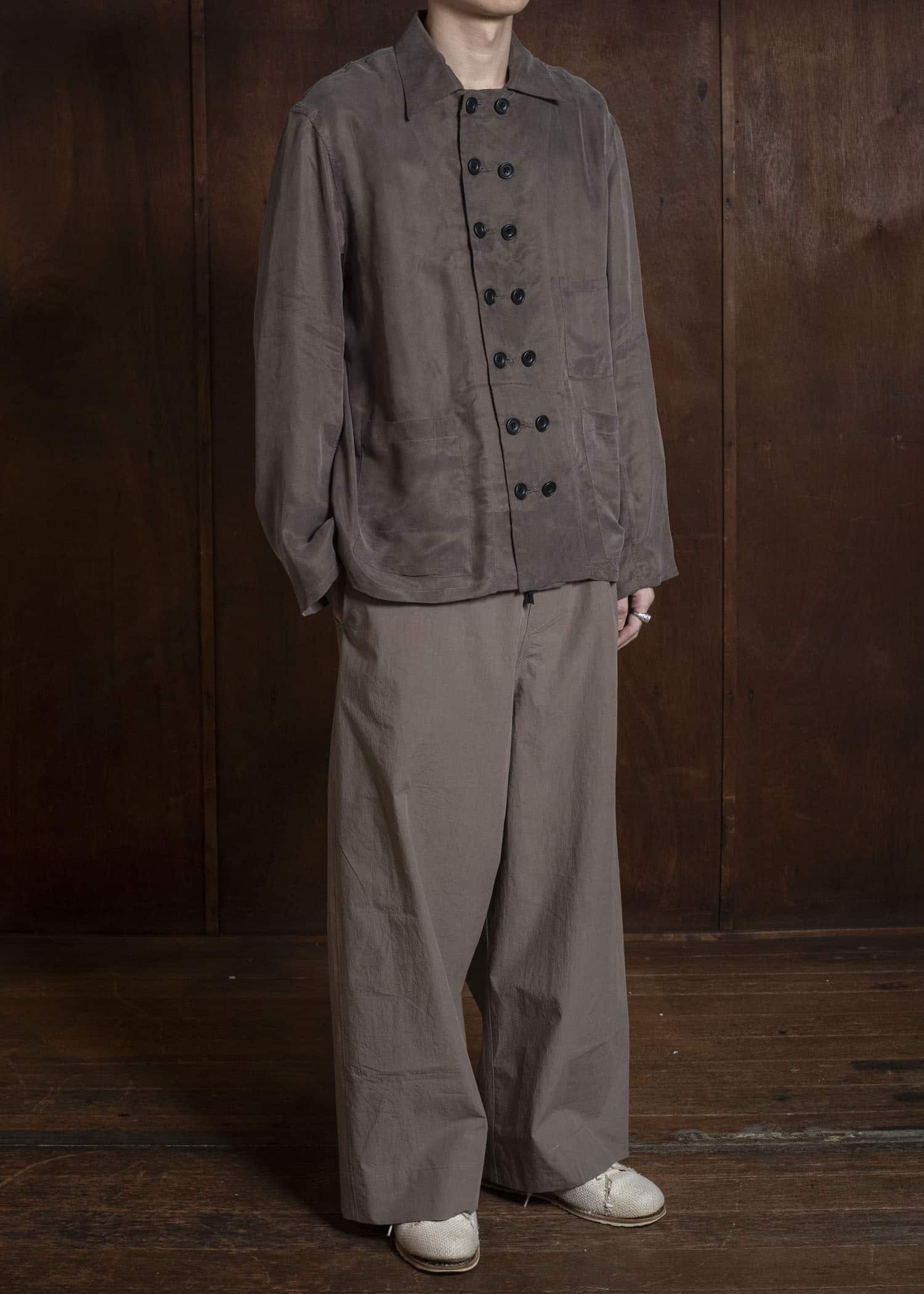 Peng Tai Waist Drawstring Pants Mossy Brown PS26M13-3