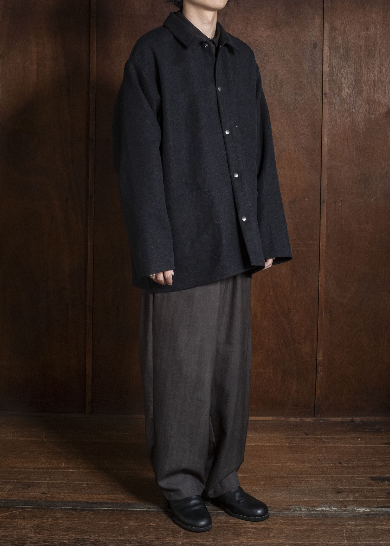 YOKO SAKAMOTO YS-26AW-58-CHARCOAL GRAY × GRAY Relax Easy Pants CHARCOAL GRAY × GRAY