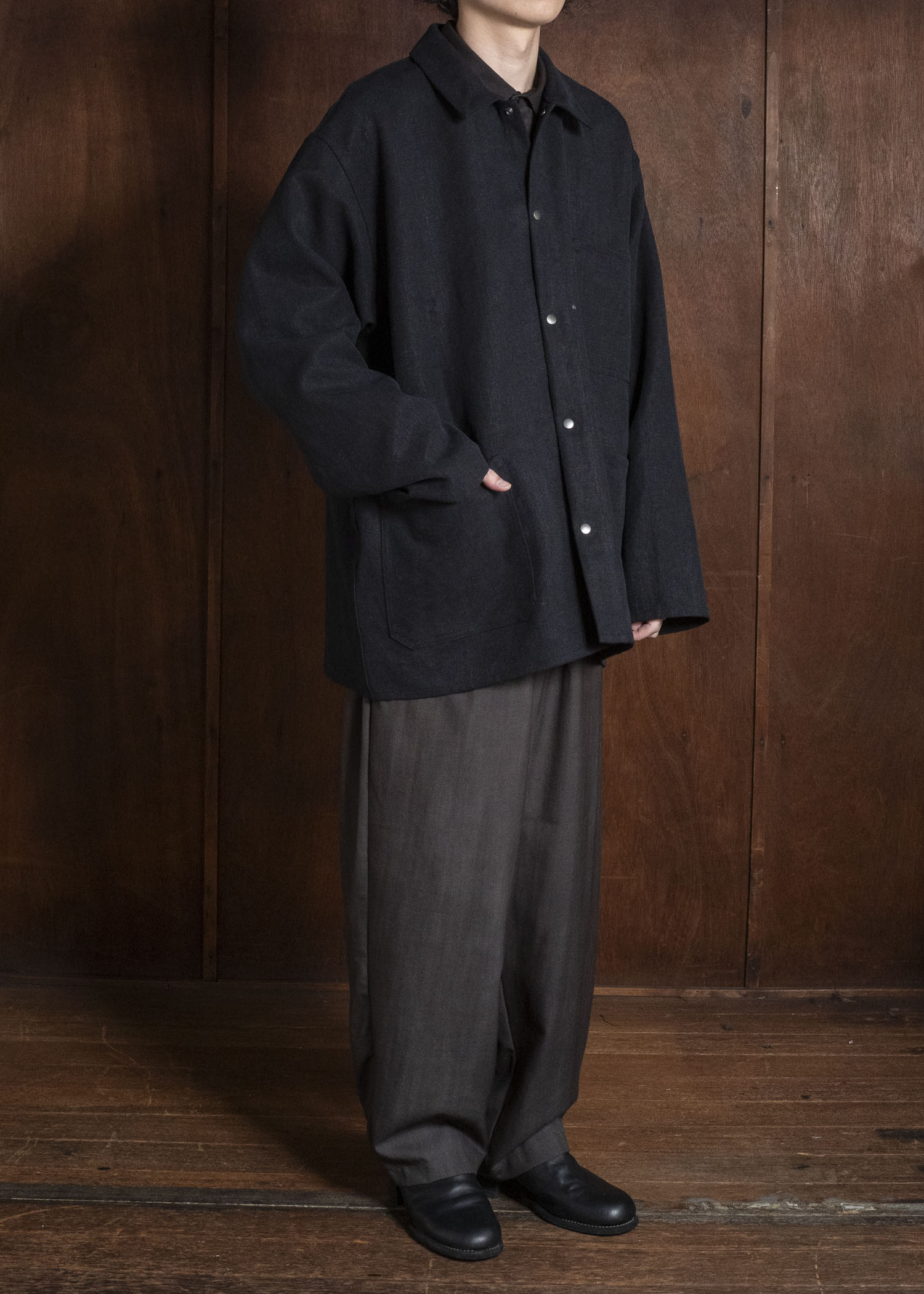 YOKO SAKAMOTO YS-26AW-58-CHARCOAL GRAY × GRAY Relax Easy Pants CHARCOAL GRAY × GRAY