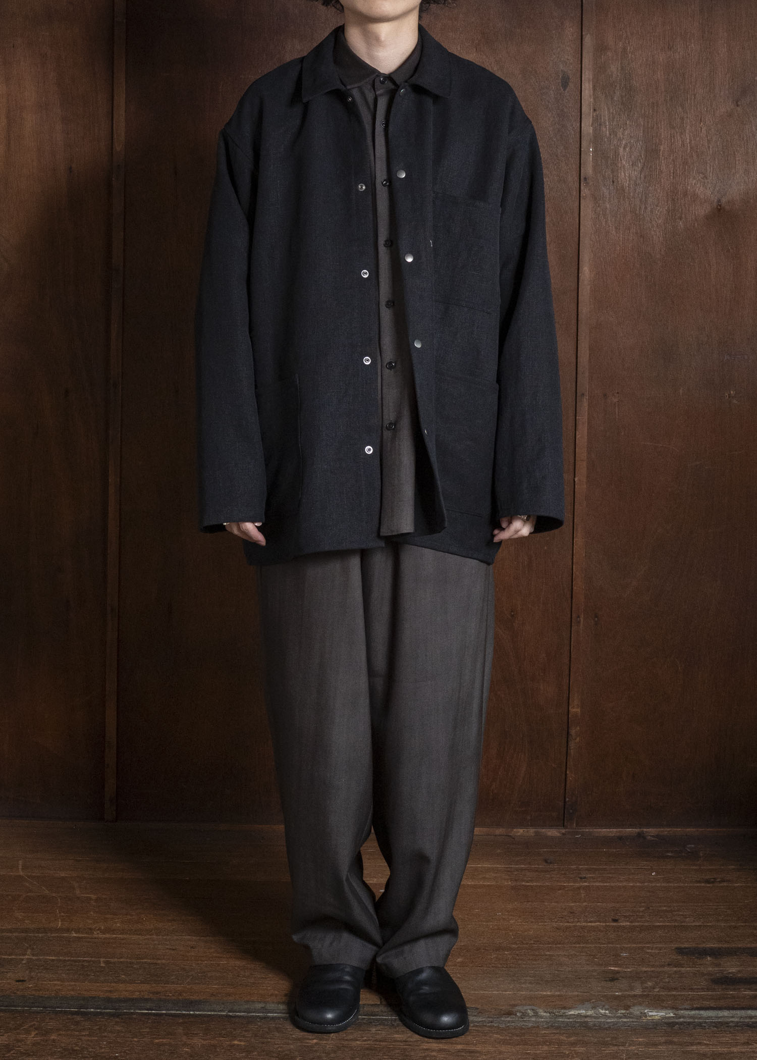 YOKO SAKAMOTO YS-26AW-58-CHARCOAL GRAY × GRAY Relax Easy Pants CHARCOAL GRAY × GRAY