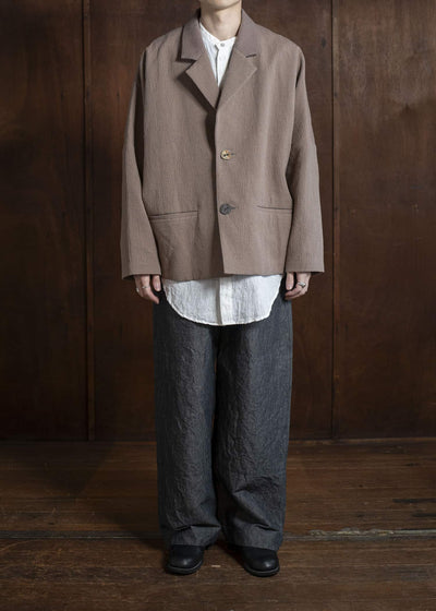 amachi. Stone buttons Dolman Jacket AY16-3 Gray Brown