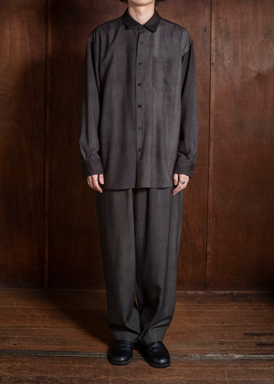 YOKO SAKAMOTO YS-26AW-55-CHARCOAL GRAY × GRAY Regular Collar Shirt CHARCOAL GRAY × GRAY