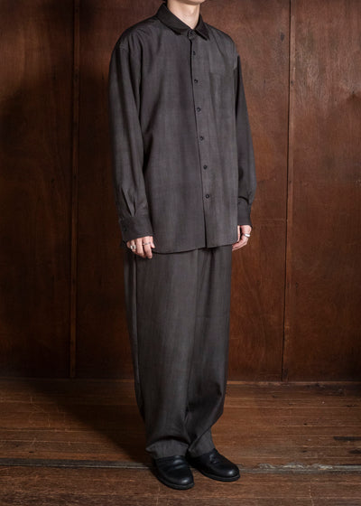 YOKO SAKAMOTO YS-26AW-55-CHARCOAL GRAY × GRAY Regular Collar Shirt CHARCOAL GRAY × GRAY