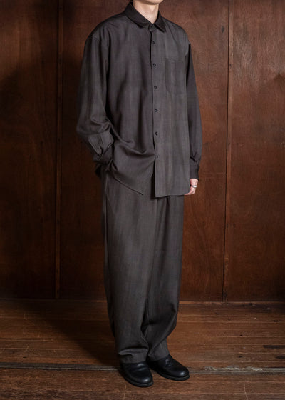 YOKO SAKAMOTO YS-26AW-55-CHARCOAL GRAY × GRAY Regular Collar Shirt CHARCOAL GRAY × GRAY
