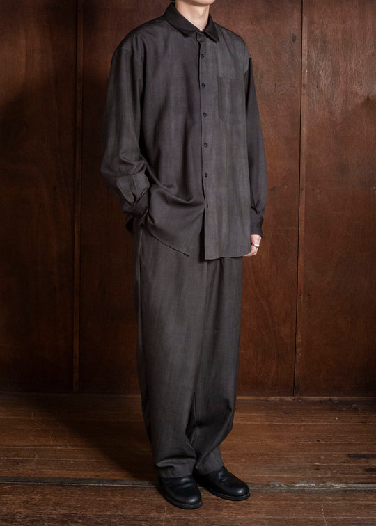 YOKO SAKAMOTO YS-26AW-55-CHARCOAL GRAY × GRAY Regular Collar Shirt CHARCOAL GRAY × GRAY