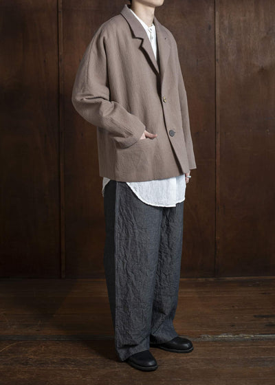 amachi. Stone buttons Dolman Jacket AY16-3 Gray Brown