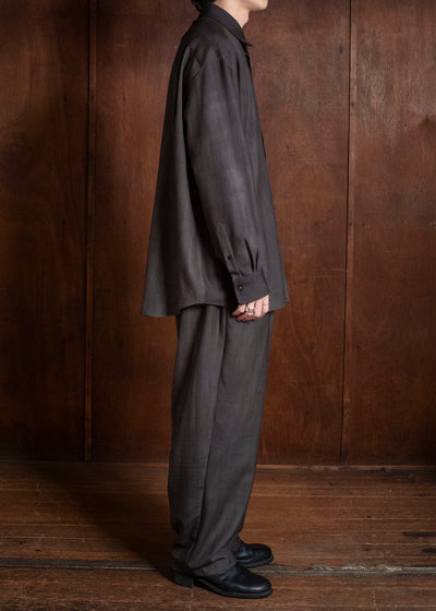 YOKO SAKAMOTO YS-26AW-55-CHARCOAL GRAY × GRAY Regular Collar Shirt CHARCOAL GRAY × GRAY