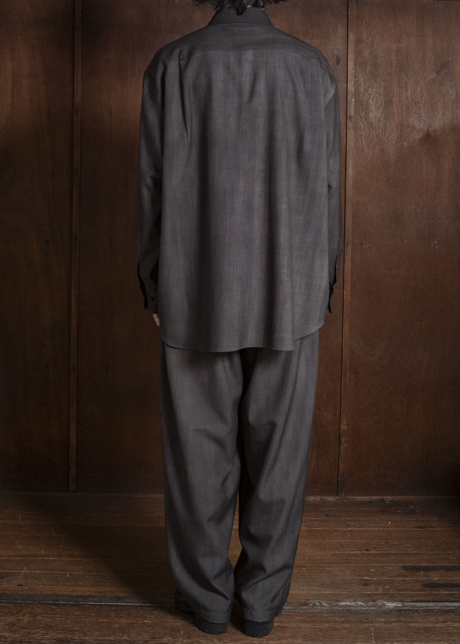 YOKO SAKAMOTO YS-26AW-55-CHARCOAL GRAY × GRAY Regular Collar Shirt CHARCOAL GRAY × GRAY