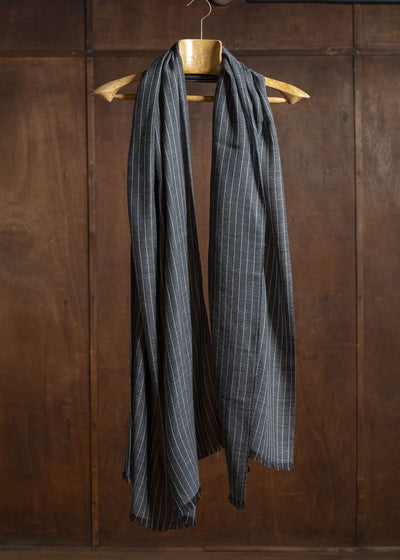 YOKO SAKAMOTO Silk × Wool Long Scarf YS-SCARF-LONG-SW CHACOAL GRAY