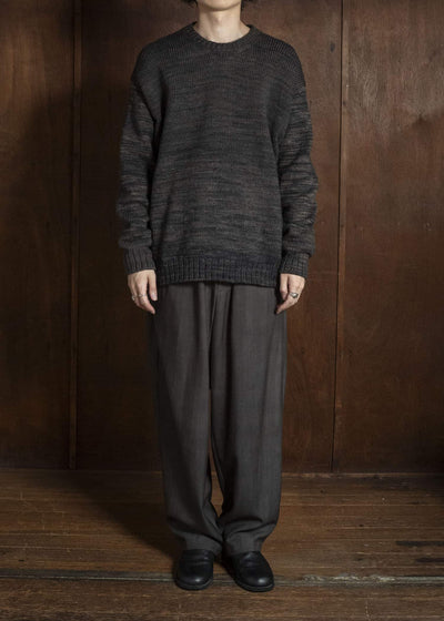 MARK.S MS0087 HAND KNIT CREW NECK LOGWOOD
