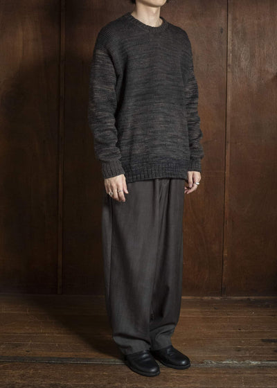 MARK.S MS0087 HAND KNIT CREW NECK LOGWOOD