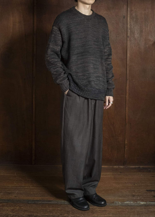 MARK.S MS0087 HAND KNIT CREW NECK LOGWOOD