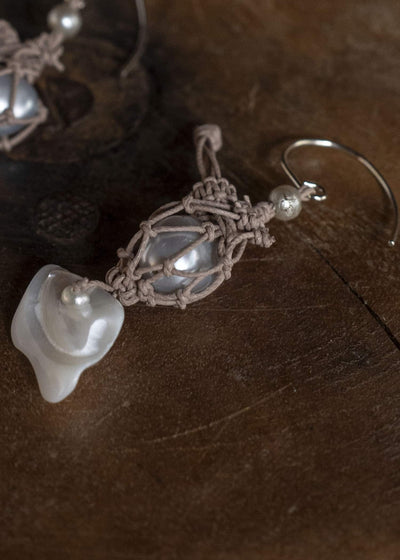 Peng Tai Net Earring Dusty Ash P25F10-2