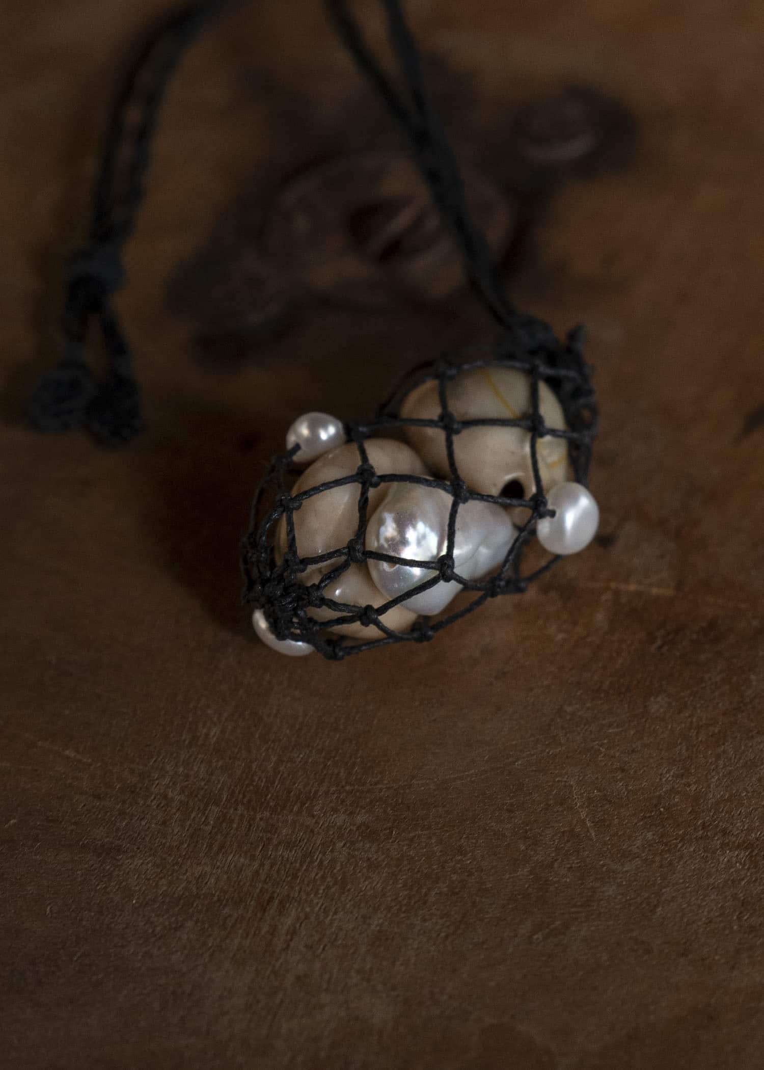 Peng Tai Net Necklace Black P25F08-2