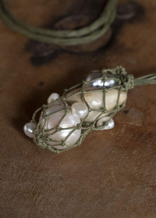 Peng Tai Net Necklace Moss P25F08-3