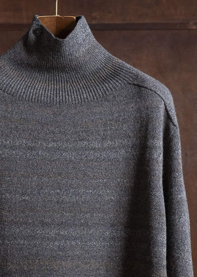 amachi. Gradation High Neck Knit AY17K-4077 Gray Beige