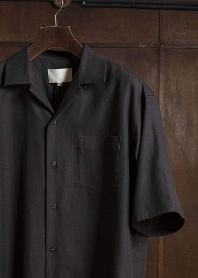 YOKO SAKAMOTO YS-26SS-49-BROWN Open Collar S/S Shirt BROWN