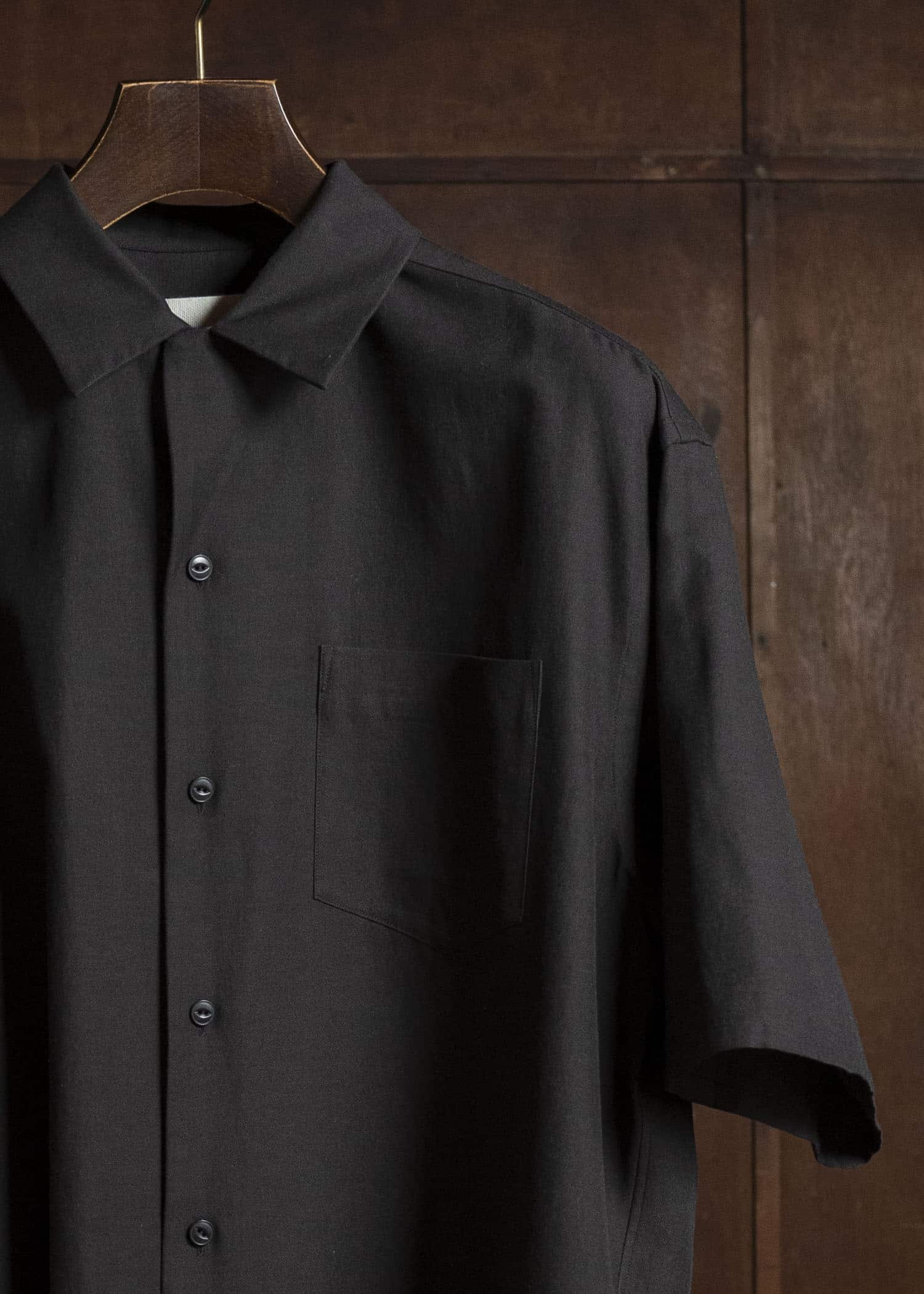 YOKO SAKAMOTO YS-26SS-49-BROWN Open Collar S/S Shirt BROWN