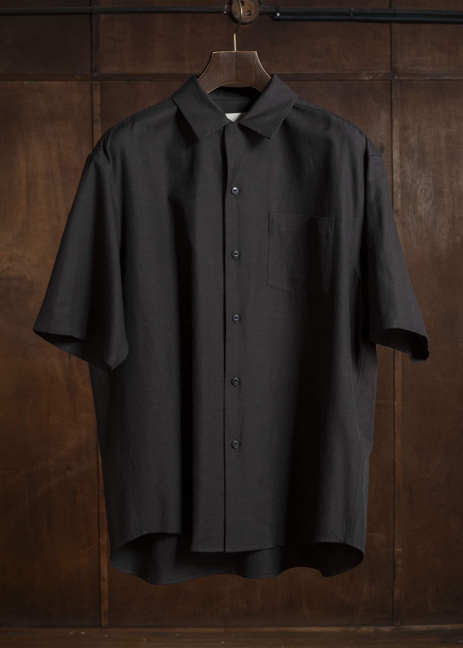YOKO SAKAMOTO YS-26SS-49-BROWN Open Collar S/S Shirt BROWN