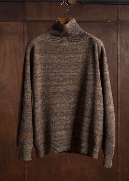 amachi. Gradation High Neck Knit AY17K-4077 Red Brown