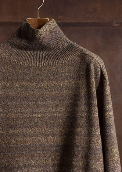 amachi. Gradation High Neck Knit AY17K-4077 Red Brown