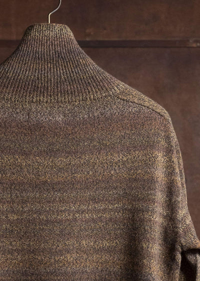 amachi. Gradation High Neck Knit AY17K-4077 Red Brown