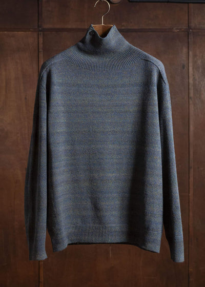 amachi. Gradation High Neck Knit AY17K-4077 Blue Green