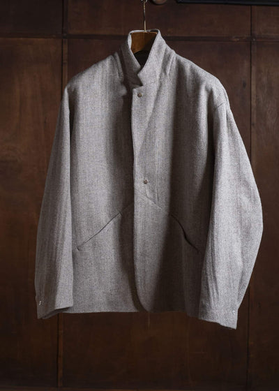 amachi. Elavation Jacket - HT[ Silver button ] AY17J-2095-HT Natural Brown