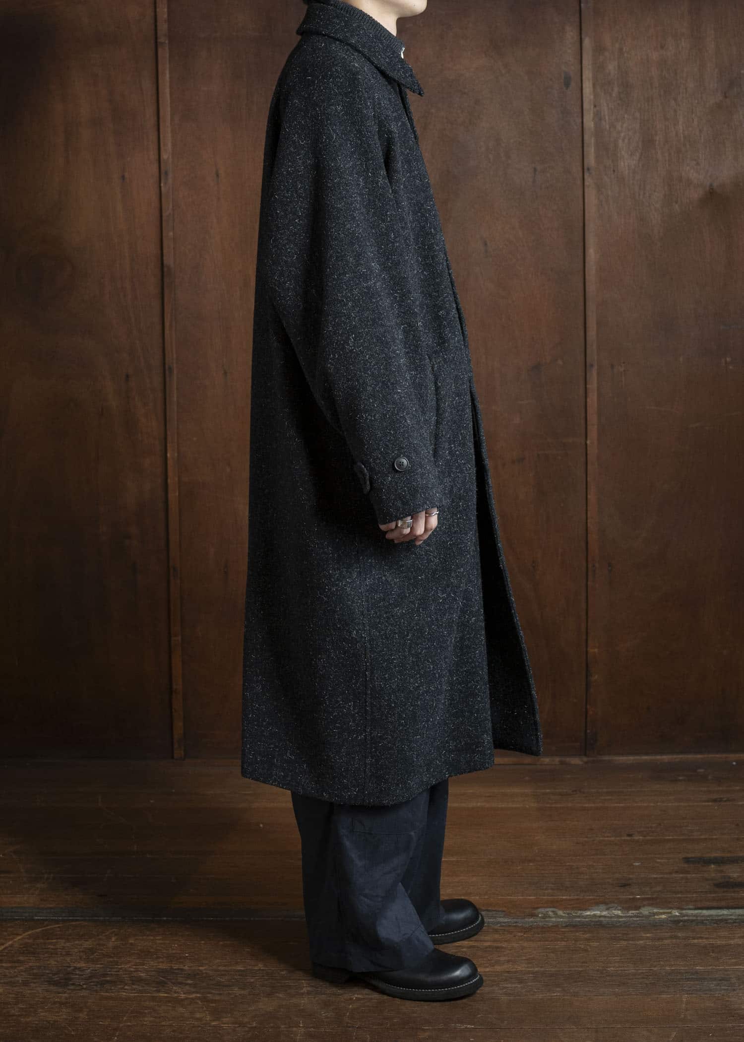 YOKO SAKAMOTO Bal Collar Coat YS-25AW-03 BLACK