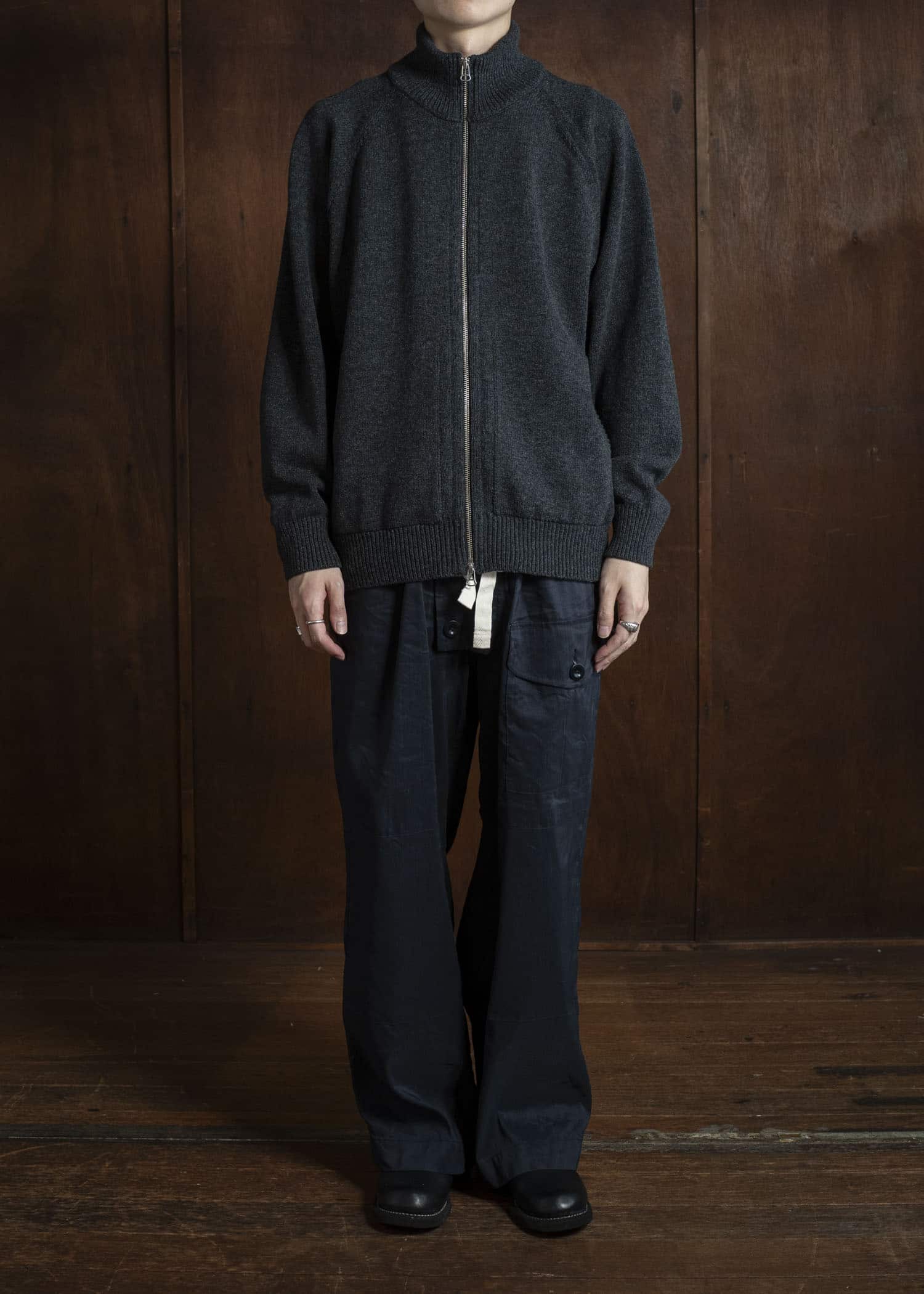 YOKO SAKAMOTO Drivers Knit YS-25AW-92 CHACOAL GRAY