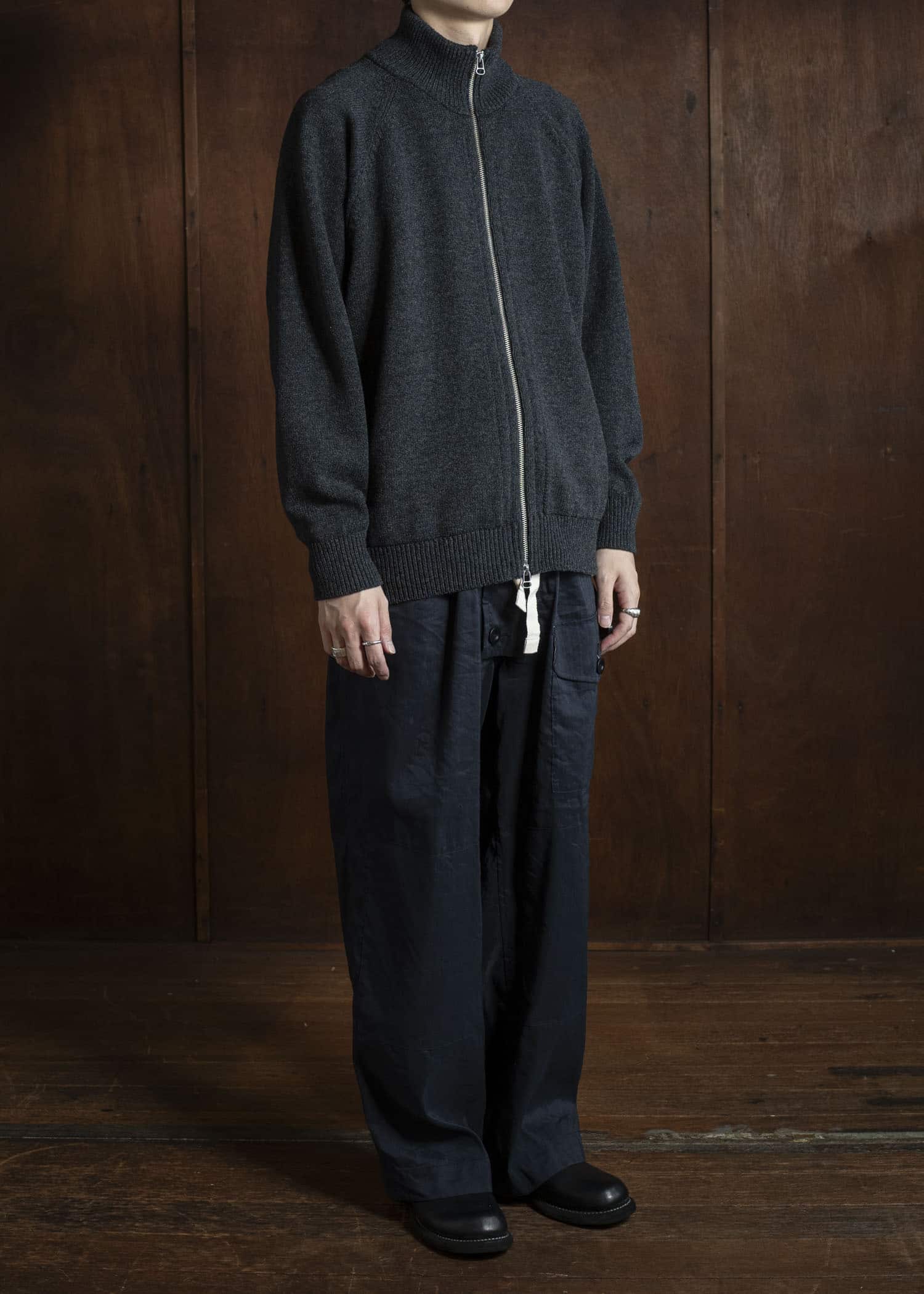 YOKO SAKAMOTO Drivers Knit YS-25AW-92 CHACOAL GRAY