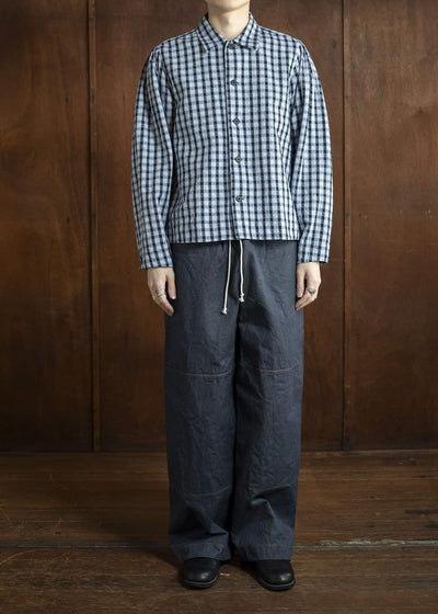 unkruid Gardening Trousers steel blue recycled organic selvedge denim