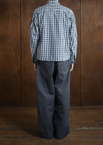 unkruid Gardening Trousers steel blue recycled organic selvedge denim