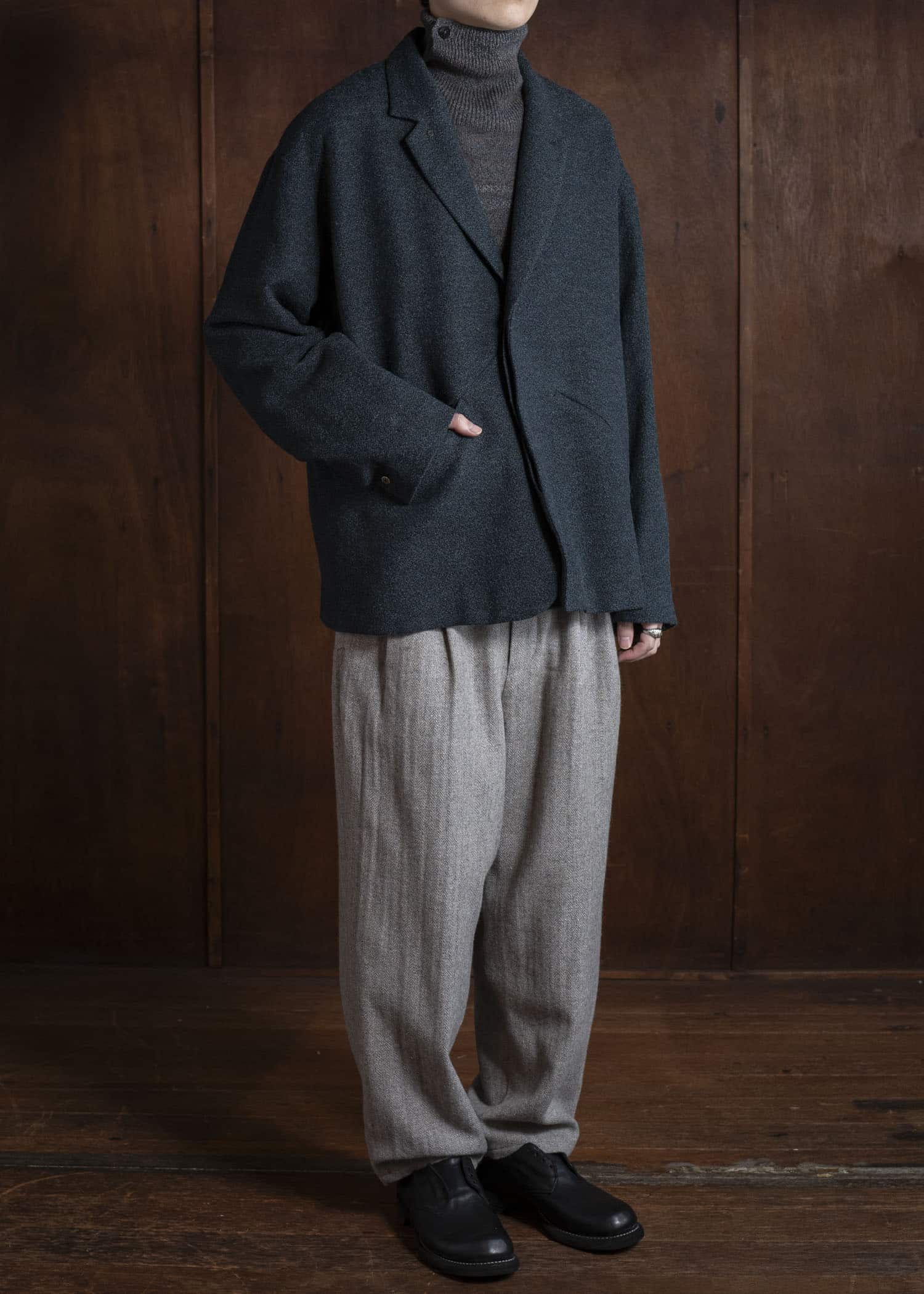 amachi. Elavation Jacket - AD[ Silver button ] AY17J-2095-AD Dark Blue Green