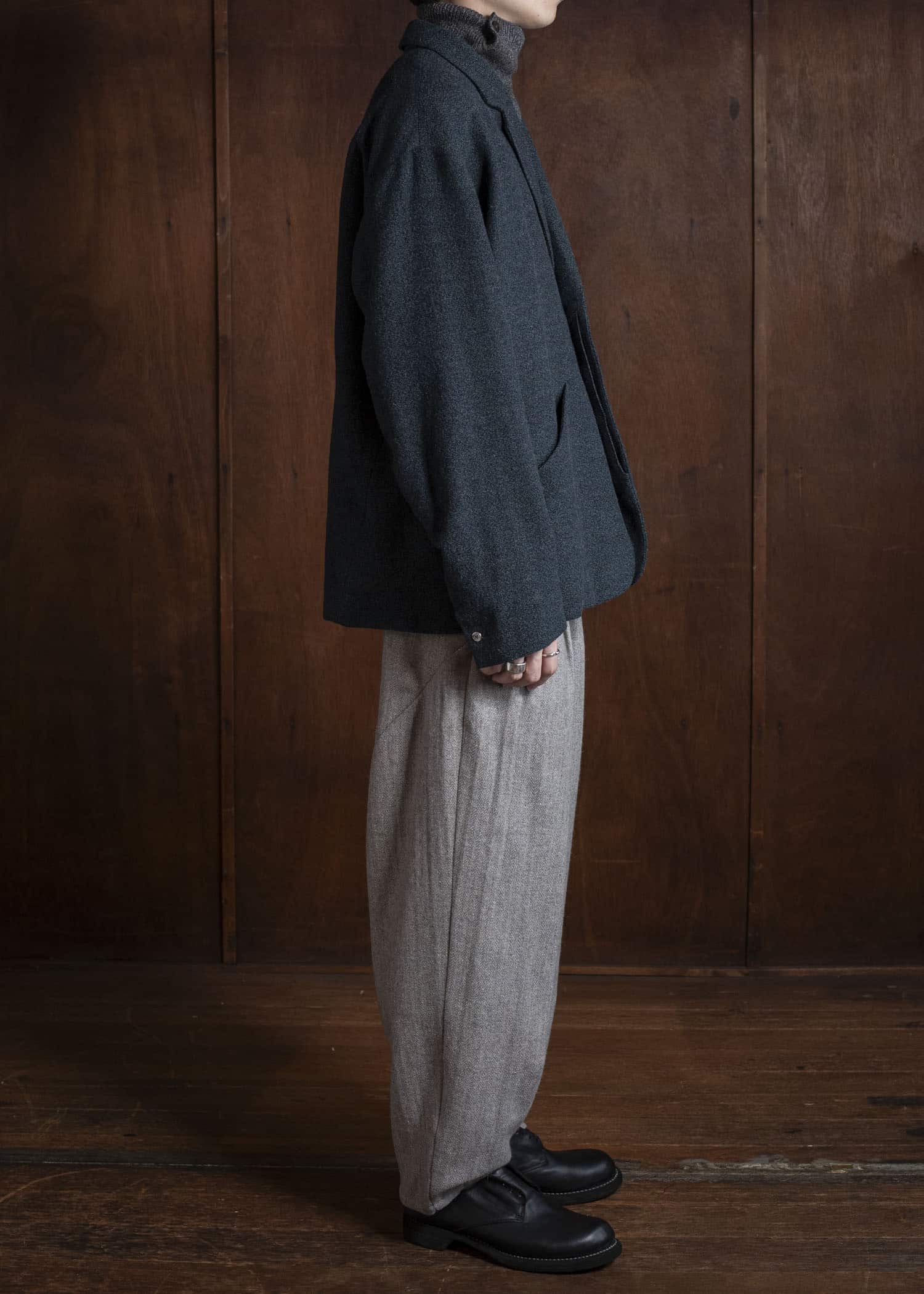 amachi. Elavation Jacket - AD[ Silver button ] AY17J-2095-AD Dark Blue Green