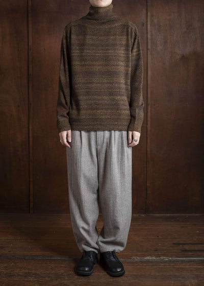 amachi. Gradation High Neck Knit AY17K-4077 Red Brown