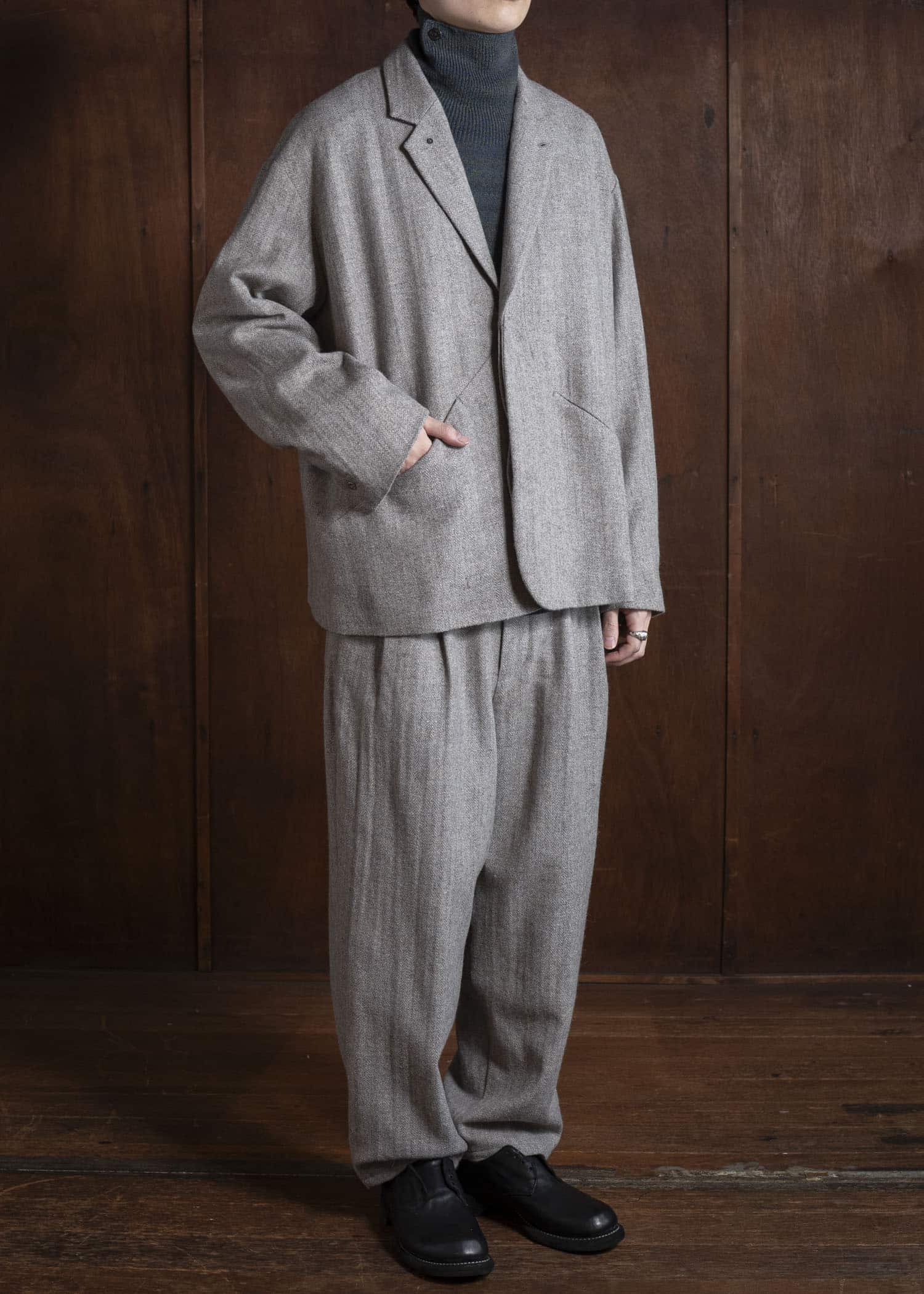 amachi. Elavation Jacket - HT[ Silver button ] AY17J-2095-HT Natural Brown