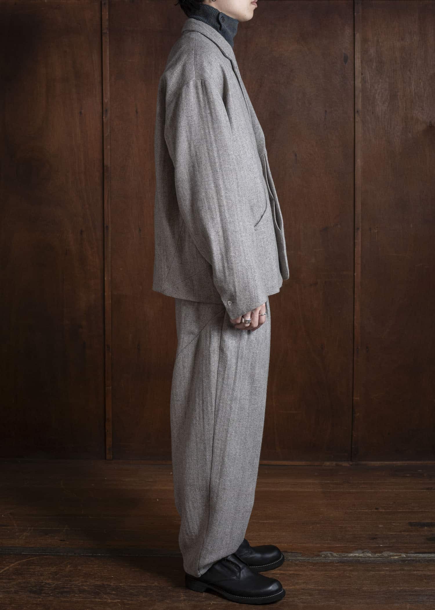 amachi. Elavation Jacket - HT[ Silver button ] AY17J-2095-HT Natural Brown