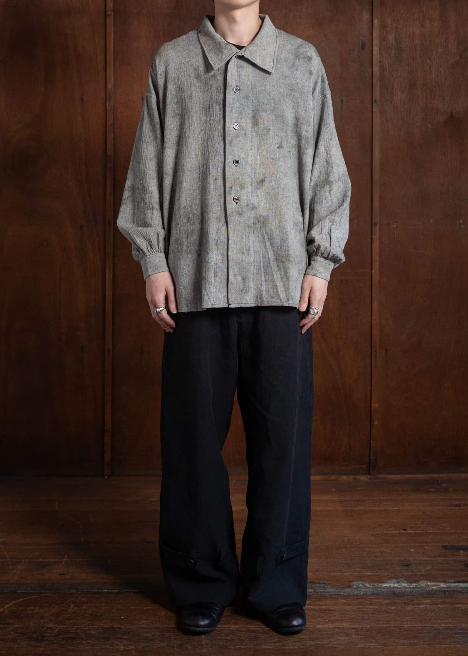 Peng Tai PTS24M02-1 HAND DYED LS SHIRT WORMWOOD DYED