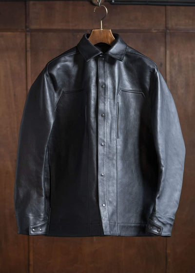 OPPOSE DUALITY 6 Pocket Panel Leather Work JKT OD1001JKT-25SS Black